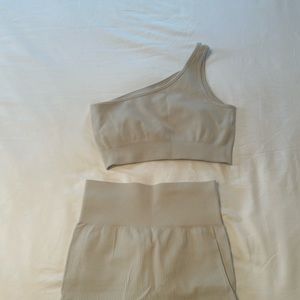 Stone colored workout set